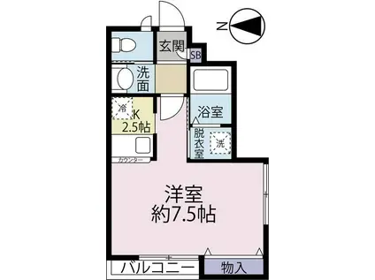 フルール桜川(1K/1階)の間取り写真