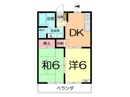 アベニュー宮原(2DK/3階)の間取り写真