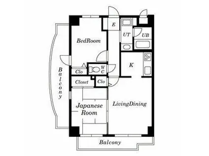 陽光大森マンション(2LDK/5階)の間取り写真