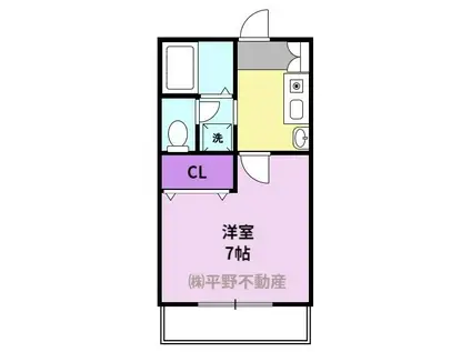 セジュールプロバンス(1K/2階)の間取り写真