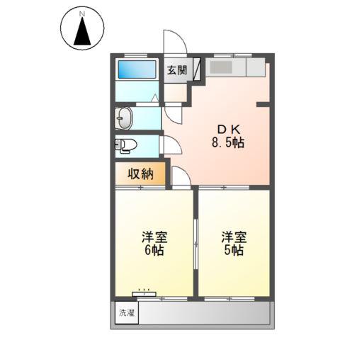 エポックハイムけんせいA・B(2DK/1階)の間取り写真