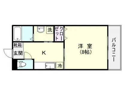 フォンテーヌ小松原(1K/2階)の間取り写真