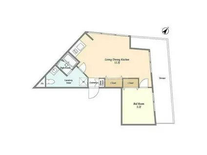 THE CON-TOUR HATANODAI(1LDK/4階)の間取り写真