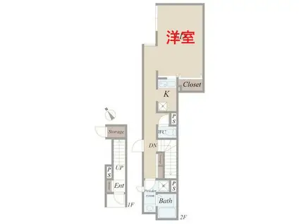 CASA METRO(1K/2階)の間取り写真