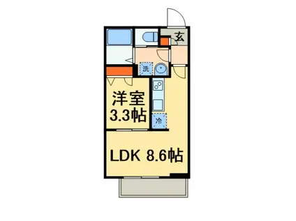 ジェルベーラ(1LDK/2階)の間取り写真