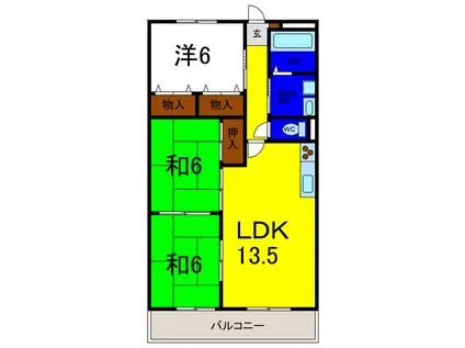 グランステイツ松茂(3LDK/4階)の間取り写真