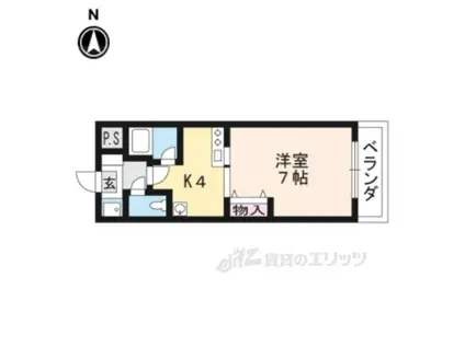 ヴィラ東晃(1K/3階)の間取り写真