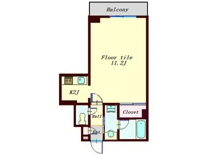 サンティイエ(1K/4階)の間取り写真