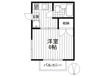 Gハウス(1K/2階)の間取り写真