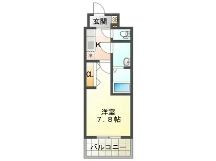 S-RESIDENCE四日市駅前COULEUR(1K/3階)の間取り写真