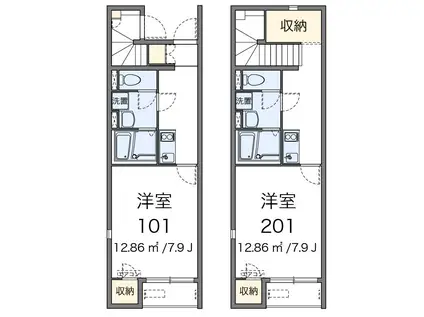 レオネクスト茜(1K/1階)の間取り写真