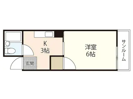 イアーザ舟入中町(1K/2階)の間取り写真