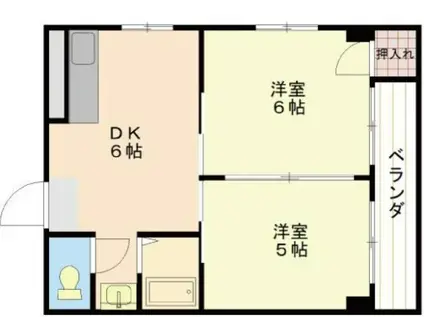 フレンドリー黒門(2DK/7階)の間取り写真