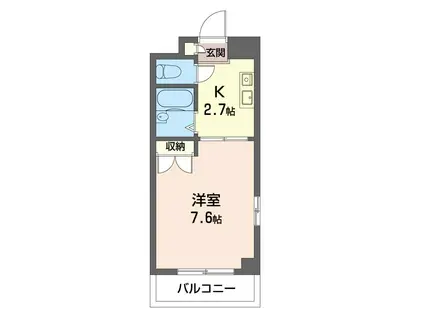 ソレイユ三和(1K/3階)の間取り写真