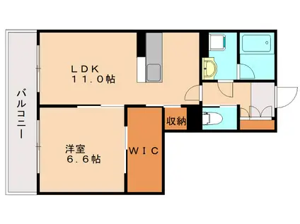 シャーメゾン今宿(1LDK/3階)の間取り写真