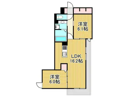 オードリーコート(2LDK/2階)の間取り写真