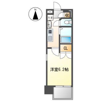 パルティール城西(1K/12階)の間取り写真