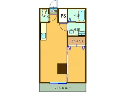 アンビシャス(ワンルーム/1階)の間取り写真