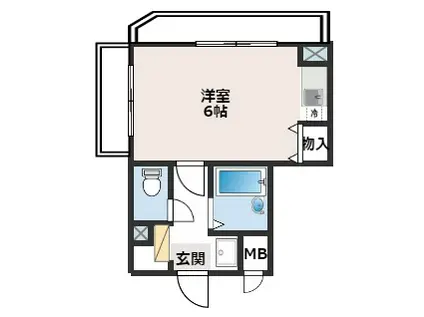 サウスウィン(ワンルーム/3階)の間取り写真