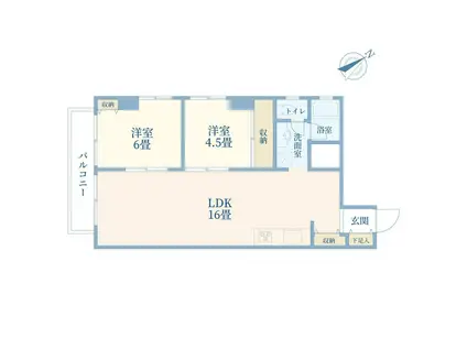 秀和第一南平台レジデンス(2LDK/2階)の間取り写真