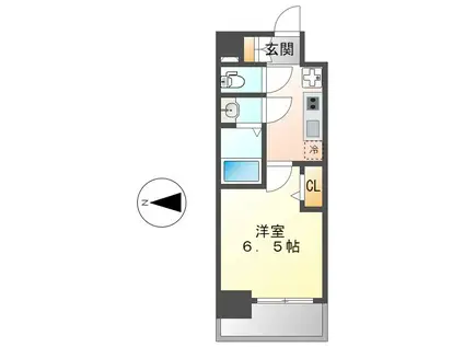 メイクス矢場町II(1K/6階)の間取り写真