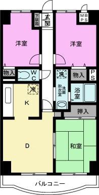 リレント谷塚(3DK/4階)の間取り写真