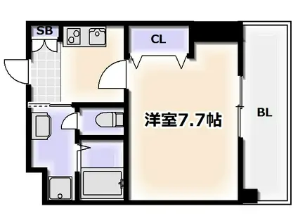 永久-トワ-(1K/7階)の間取り写真