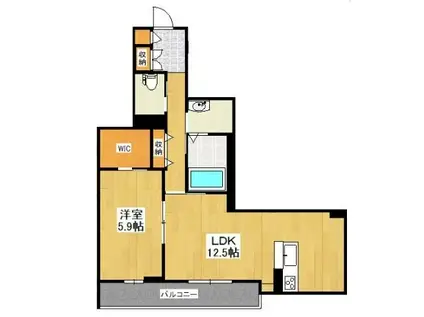 シュプール(1LDK/1階)の間取り写真