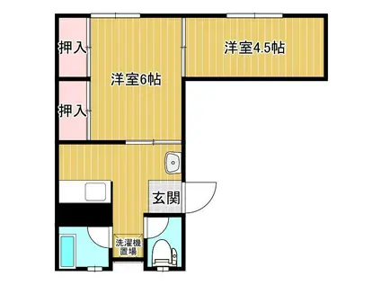 栄隆ハウス(2K/1階)の間取り写真