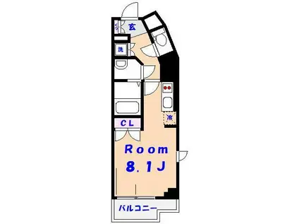 ドゥーエ国府台(ワンルーム/3階)の間取り写真