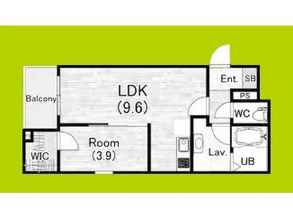 ジーメゾン高石リュクス(1LDK/2階)の間取り写真