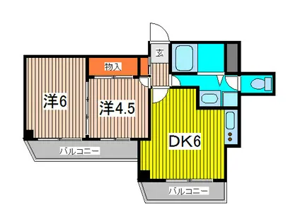 ベルエポックII(2DK/5階)の間取り写真