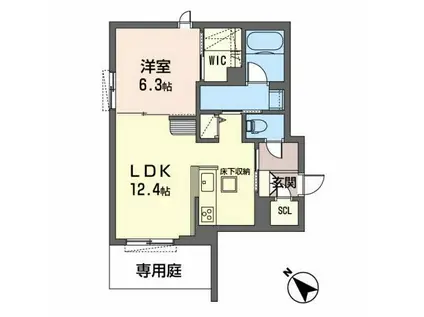 シャーメゾン・A-COOL(1LDK/1階)の間取り写真