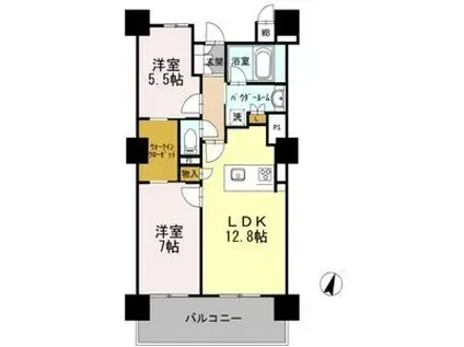 ロイヤルパークスERささしま サウス(2LDK/15階)の間取り写真