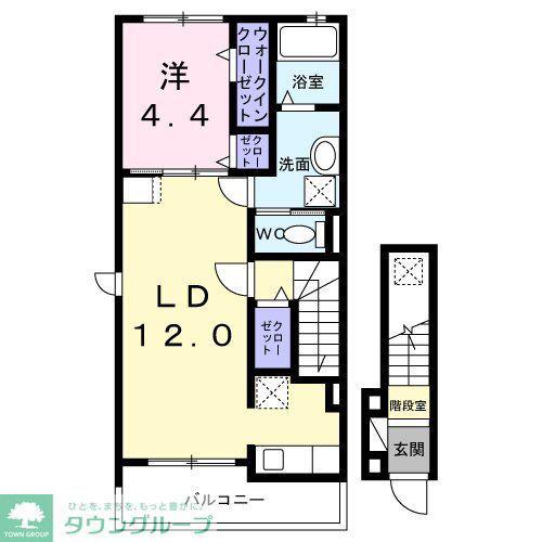 FOUR(1LDK/2階)の間取り写真