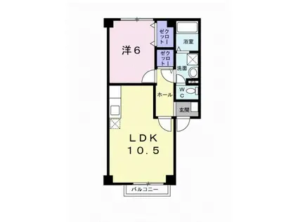 ラフォンテーヌI(1LDK/1階)の間取り写真