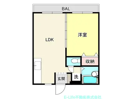 シャン・ド・フルールI(1LDK/1階)の間取り写真