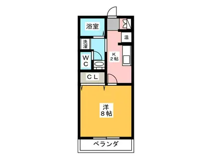 サン・FRIENDSすずか(1K/2階)の間取り写真