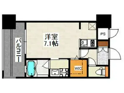 アソシアグロッツォ天神サウス(ワンルーム/8階)の間取り写真