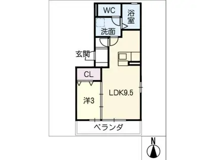 なるみハウス(1LDK/3階)の間取り写真
