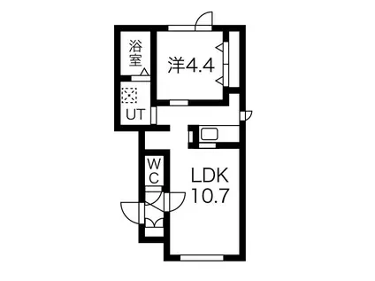 LUCARIO緑町(1LDK/1階)の間取り写真