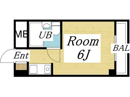 エムロード中川(ワンルーム/3階)の間取り写真