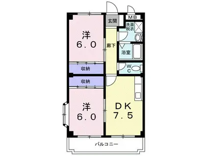 マリッチYSA(2DK/3階)の間取り写真