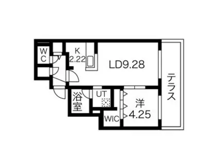 HARMONIA(1LDK/4階)の間取り写真