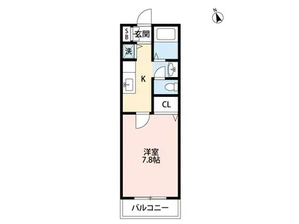 プロローグ蓮台寺(1K/1階)の間取り写真