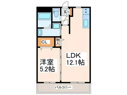 LALO I(1LDK/3階)の間取り写真