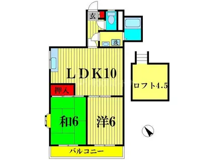 パレスヒルシンボリーII(2LDK/3階)の間取り写真