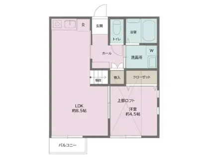 カーサLG(1LDK/2階)の間取り写真