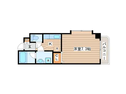 BLUE CIEL(1K/2階)の間取り写真