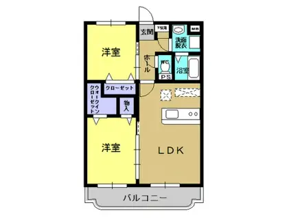 セトル伊集院II(2LDK/2階)の間取り写真